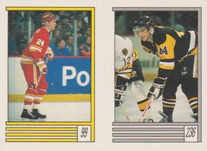 1989-90 O-Pee-Chee Stickers #99 / 236 Jim Peplinski / Rob Brown Front