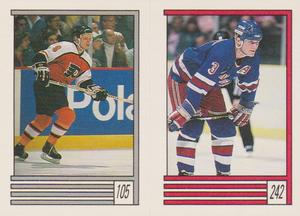 1989-90 O-Pee-Chee Stickers #105 / 242 Pelle Eklund / James Patrick Front