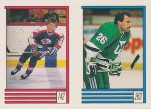 1989-90 O-Pee-Chee Stickers #142 / 263 Pat Elynuik / Ray Ferraro Front