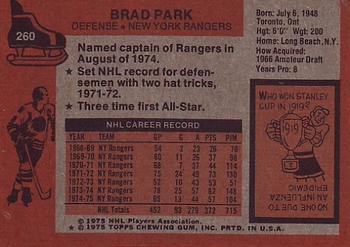 1975-76 Topps #260 Brad Park Back