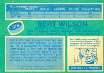 1976-77 O-Pee-Chee #378 Bert Wilson Back