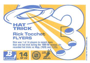 1990-91 Bowman - Hat Tricks Collector's Edition (Tiffany) #14 Rick Tocchet Back