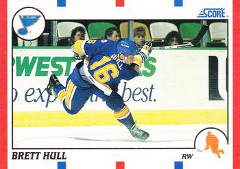 1990-91 Score Hottest and Rising Stars #100 Brett Hull Front