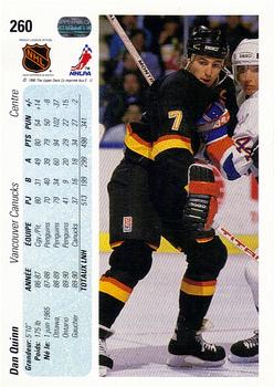 1990-91 Upper Deck French #260 Dan Quinn Back