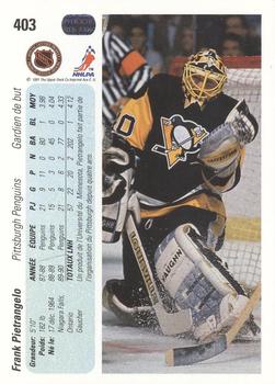 1990-91 Upper Deck French #403 Frank Pietrangelo Back