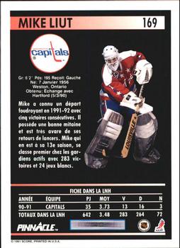 1991-92 Pinnacle French #169 Mike Liut Back