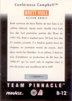 1991-92 Pinnacle French - Team Pinnacle #B12 Brett Hull Back