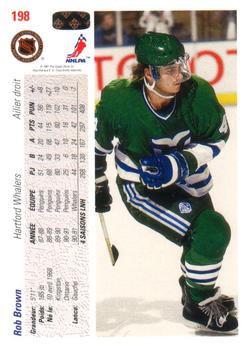 1991-92 Upper Deck French #198 Rob Brown Back