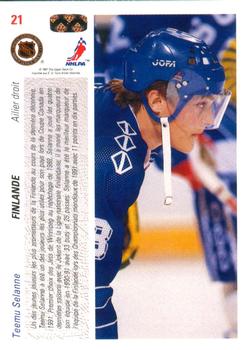 1991-92 Upper Deck French #21 Teemu Selanne Back