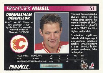 1992-93 Pinnacle Canadian #51 Frank Musil Back