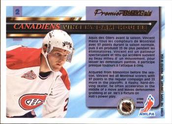 1993-94 O-Pee-Chee Premier - Black Gold #2 Vincent Damphousse Back