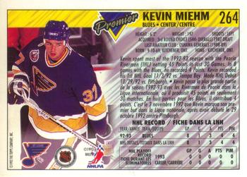1993-94 O-Pee-Chee Premier - Gold #264 Kevin Miehm Back