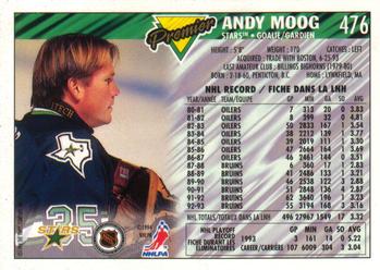 1993-94 O-Pee-Chee Premier - Gold #476 Andy Moog Back