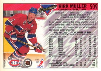 1993-94 O-Pee-Chee Premier - Gold #509 Kirk Muller Back