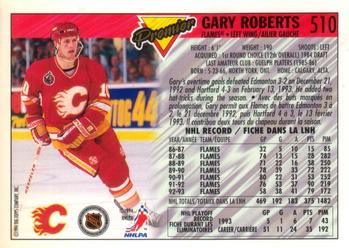 1993-94 O-Pee-Chee Premier - Gold #510 Gary Roberts Back