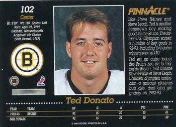 1993-94 Pinnacle Canadian #102 Ted Donato Back