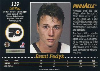 1993-94 Pinnacle Canadian #119 Brent Fedyk Back