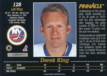 1993-94 Pinnacle Canadian #128 Derek King Back