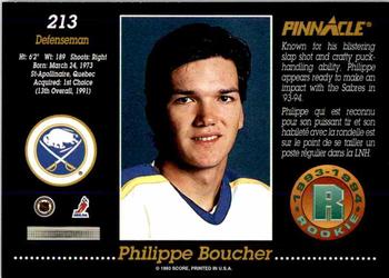 1993-94 Pinnacle Canadian #213 Philippe Boucher Back