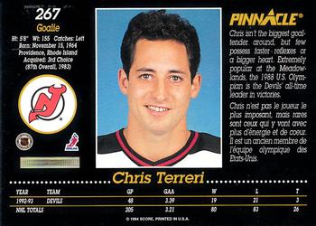 1993-94 Pinnacle Canadian #267 Chris Terreri Back