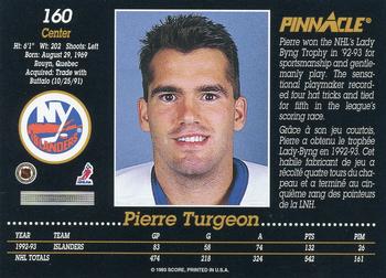 1993-94 Pinnacle Canadian #160 Pierre Turgeon Back