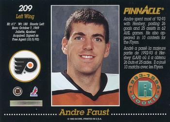1993-94 Pinnacle Canadian #209 Andre Faust Back