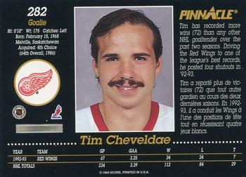 1993-94 Pinnacle Canadian #282 Tim Cheveldae Back
