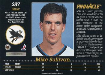1993-94 Pinnacle Canadian #287 Mike Sullivan Back