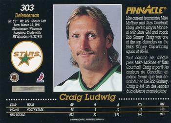 1993-94 Pinnacle Canadian #303 Craig Ludwig Back