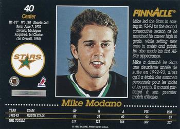 1993-94 Pinnacle Canadian #40 Mike Modano Back