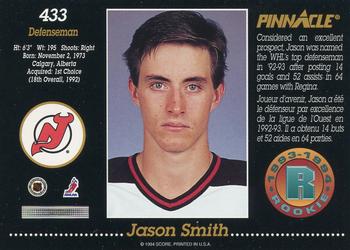 1993-94 Pinnacle Canadian #433 Jason Smith Back