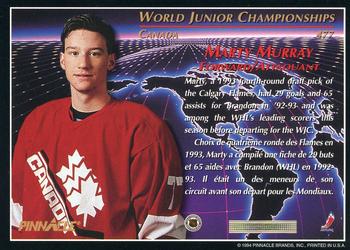 1993-94 Pinnacle Canadian #477 Marty Murray Back