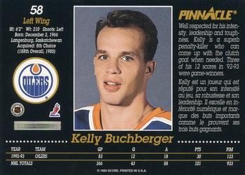 1993-94 Pinnacle Canadian #58 Kelly Buchberger Back