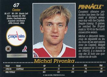 1993-94 Pinnacle Canadian #67 Michal Pivonka Back