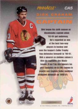 1993-94 Pinnacle Canadian - Captains #CA5 Dirk Graham Back