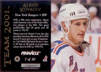 1993-94 Pinnacle Canadian - Team 2001 #7 Alexei Kovalev Back