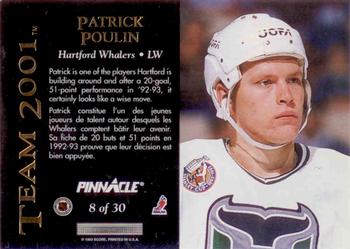1993-94 Pinnacle Canadian - Team 2001 #8 Patrick Poulin Back