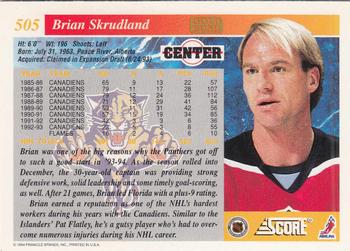 1993-94 Score - Gold Rush #505 Brian Skrudland Back