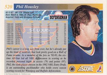 1993-94 Score - Gold Rush #520 Phil Housley Back