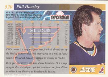 1993-94 Score Canadian - Gold Rush #520 Phil Housley Back