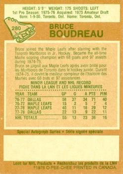 1978-79 O-Pee-Chee #280 Bruce Boudreau Back