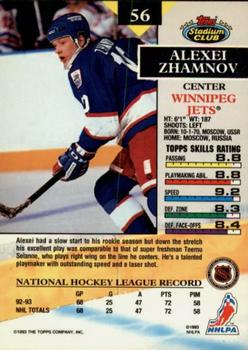 1993-94 Stadium Club - First Day Issue #56 Alexei Zhamnov Back