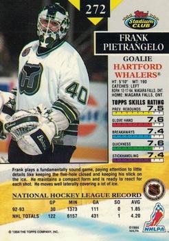 1993-94 Stadium Club - First Day Issue #272 Frank Pietrangelo Back