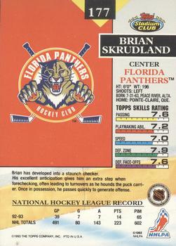 1993-94 Stadium Club O-Pee-Chee #177 Brian Skrudland Back