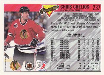 1993-94 Topps Premier - Gold #237 Chris Chelios Back