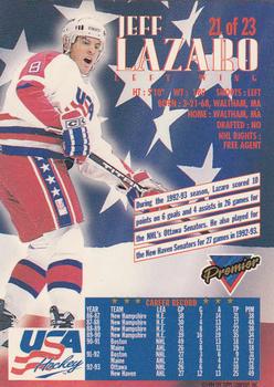 1993-94 Topps Premier - Team USA #21 Jeff Lazaro Back