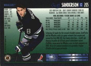 1994-95 O-Pee-Chee Premier - Special Effects #205 Geoff Sanderson Back