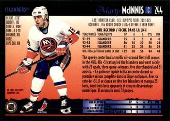 1994-95 O-Pee-Chee Premier - Special Effects #244 Marty McInnis Back