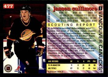 1994-95 O-Pee-Chee Premier - Special Effects #477 Jassen Cullimore Back