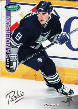 Geoff Sanderson Hartford Whalers 1993 Parkhurst Autographed Card